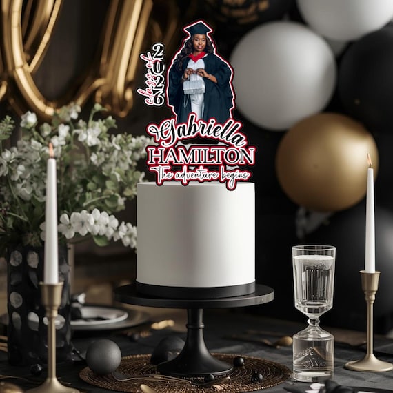 Graduation Cake Topper class of 2025 2026 | Custom Name & Photo Cutout Topper | Personalized Senior Cake Decoration