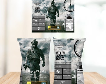 Video Game Birthday Chip Bag, Gamer, Gamer Party Favor Template, Custom Chip Bags, Printable Gaming Label, Instant Download, #GWT