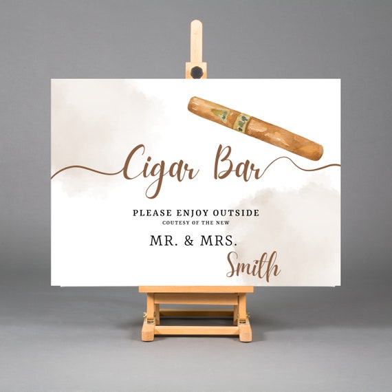 Printable Cigar Bar Sign, Editable Cigar Lounge Signs, Custom Wedding Cigar Sign, Wedding Cigars Bar Menu, Print and Digital