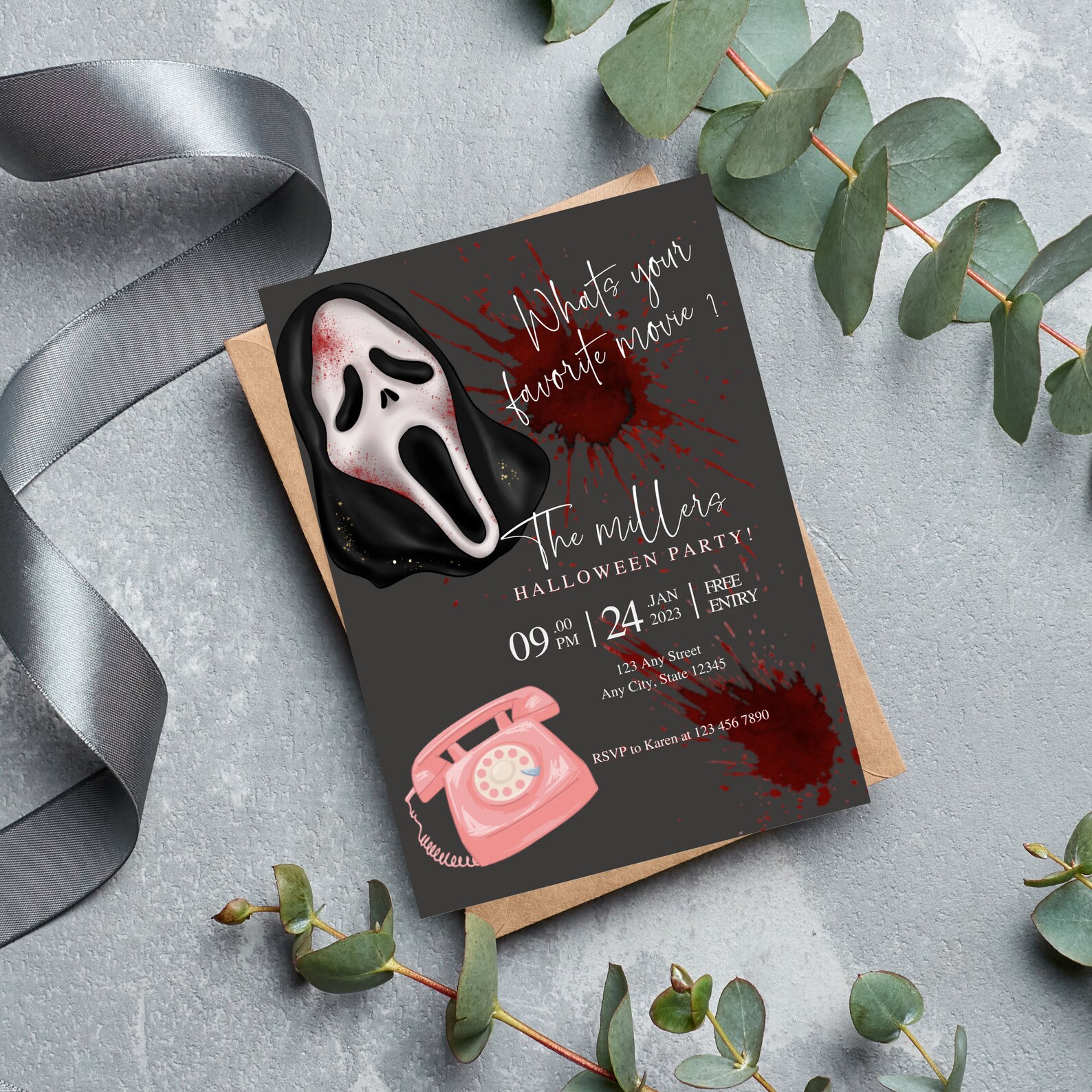 Halloween Party Invitation Template, Horror Printable Invitations ...