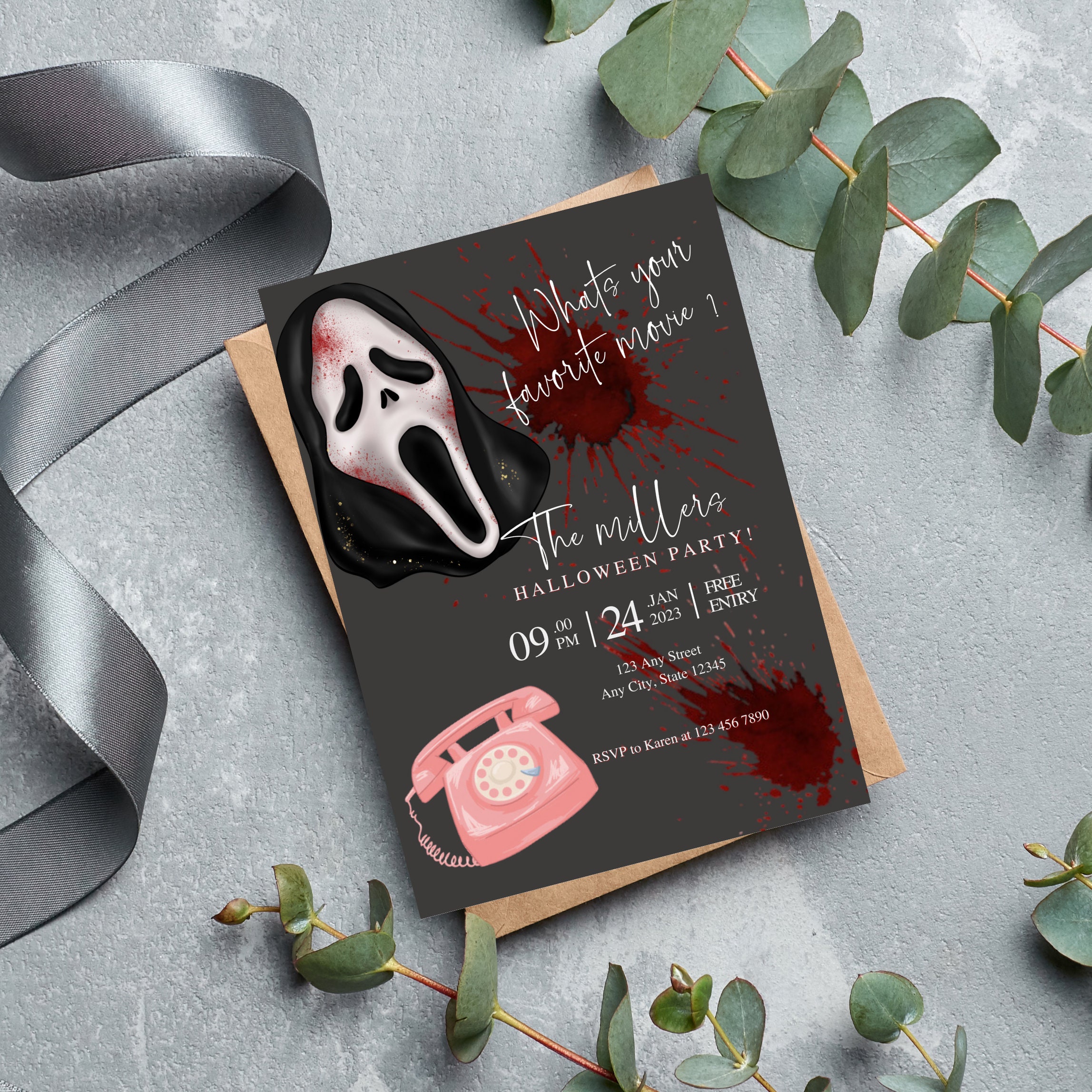 Halloween Party Invitation Template, Horror Printable Invitations ...