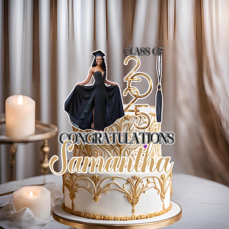 Custom 3D Graduation Cake Topper 2025 | Personalized Graduate Photo and ...