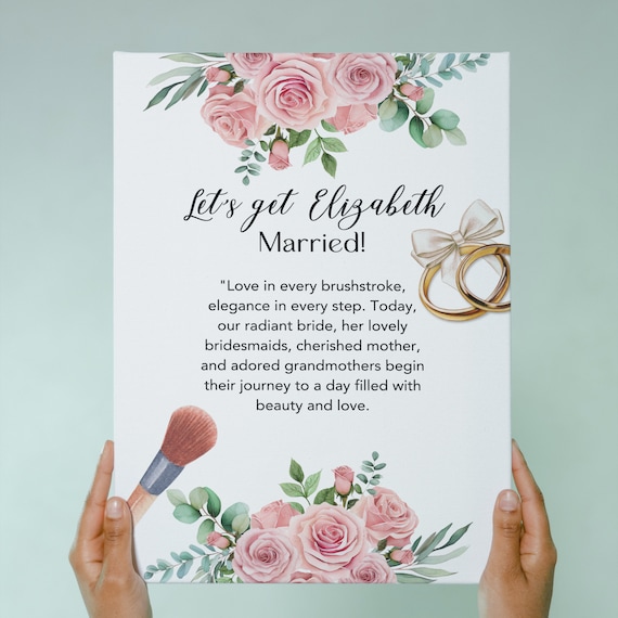 Bridal Suite Room Wedding Sign, Let's Get The Bride Married Banner, Editable Wedding Day Signs, Floral Bridal Room Decor, Instant Download