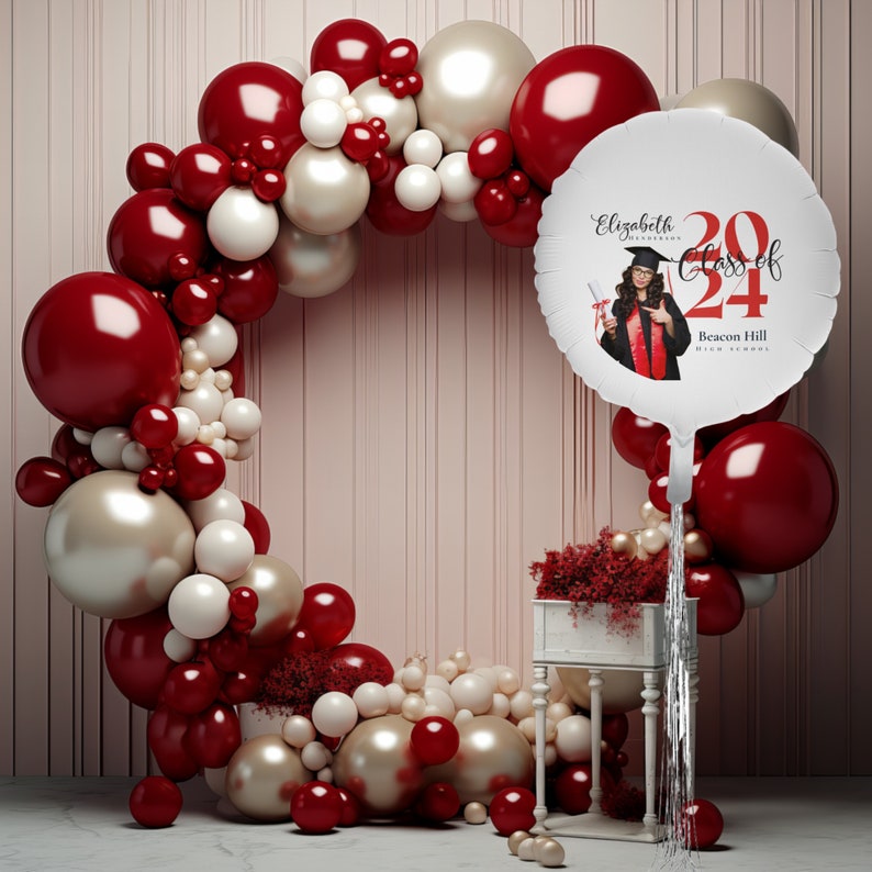 Custom Graduation Balloon With Photo, Personalized Grad Party Balloon ...