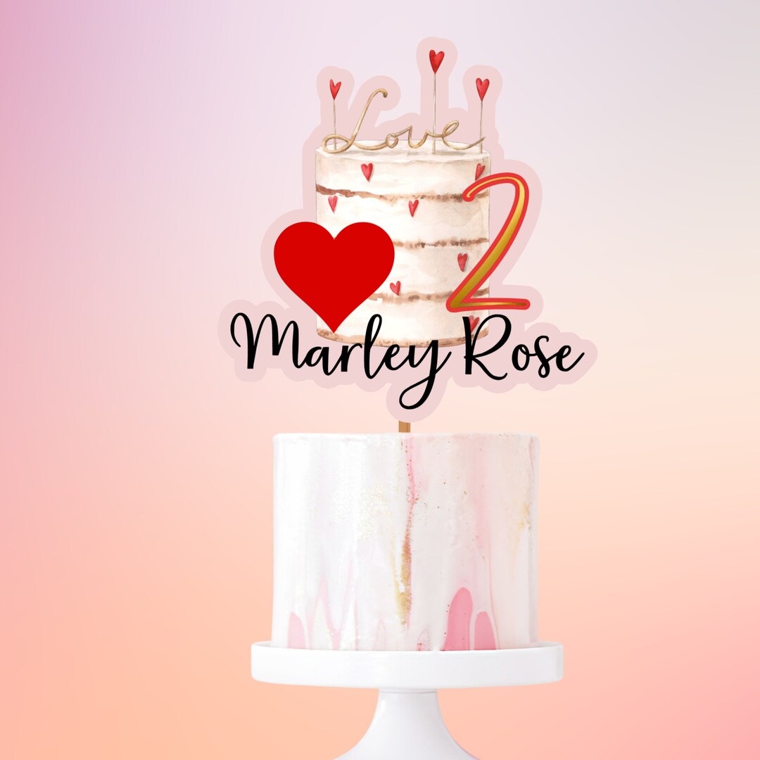Valentine Birthday Cake Heart Topper Template, Valentines Cake Hearts
