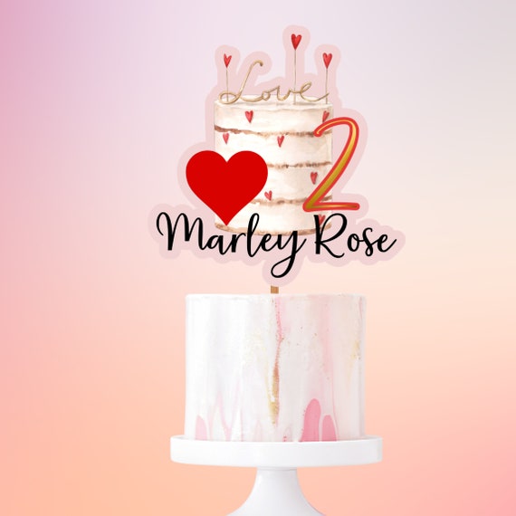 Valentine Birthday Cake Heart Topper Template, Valentines Cake Hearts Toppers, Printable Cake Topper, Print and Digital, #VAL