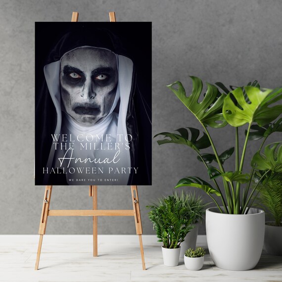 Spooky Halloween Welcome Sign, Editable Gothic Party Signs, Horror Banner, Scary Printable Banners Haunted House Celebration, Digital, Print