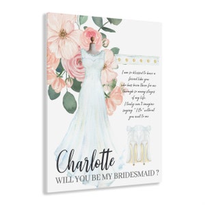Bridesmaid Proposal Sign, Bridesmaid Acrylic Signs, Will You Be My Maid Of Honor, Personalized Proposal Gift, Print and Digital #FMBS