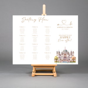 Fairytale Castle Wedding Printable Seating Chart Sign, Princess Wedding Seating Sign Template, Happily Ever After Banner, Print, Digital