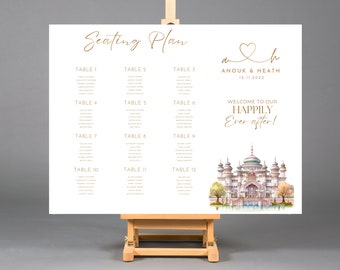 Fairytale Castle Wedding Printable Seating Chart Sign, Princess Wedding Seating Sign Template, Happily Ever After Banner, Print, Digital