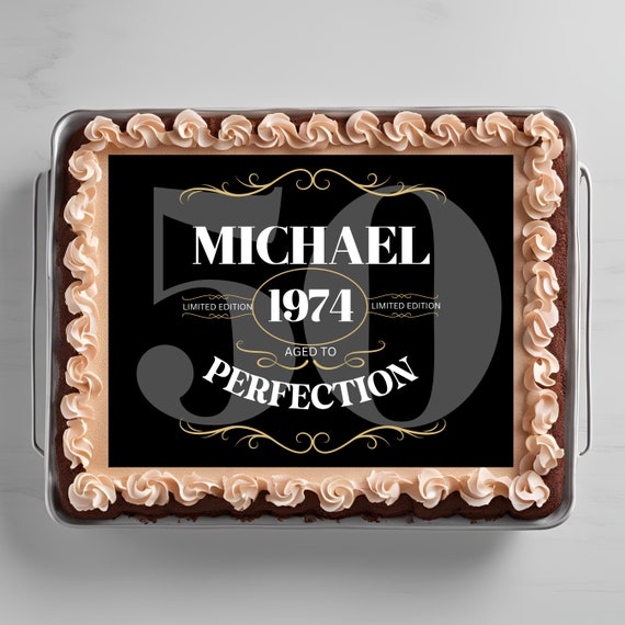 Custom Edible Whiskey Label Cake Topper | Personalized Frosting Sheet | Editable Any Age | Whiskey Lovers Birthday Decoration