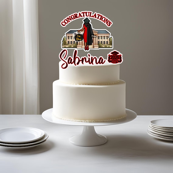 Custom 3D Graduation Cake Topper 2025 | Personalized Graduate Character & Name | Unique Graduation Party Decoration