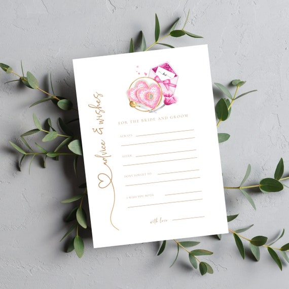 Editable Love Bridal Shower Advice and Wishes Template | Wedding Love Card | Personalized Bridal Shower Gathering Decoration, Print, Digital