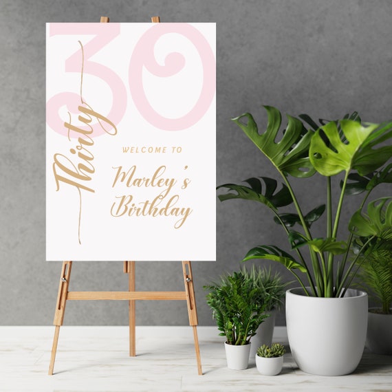 Pink Birthday Invitation Template, Editable Any Age Ladies, Birthday Invite, Printable Bday Invitations, Custom Pink and Gold Party
