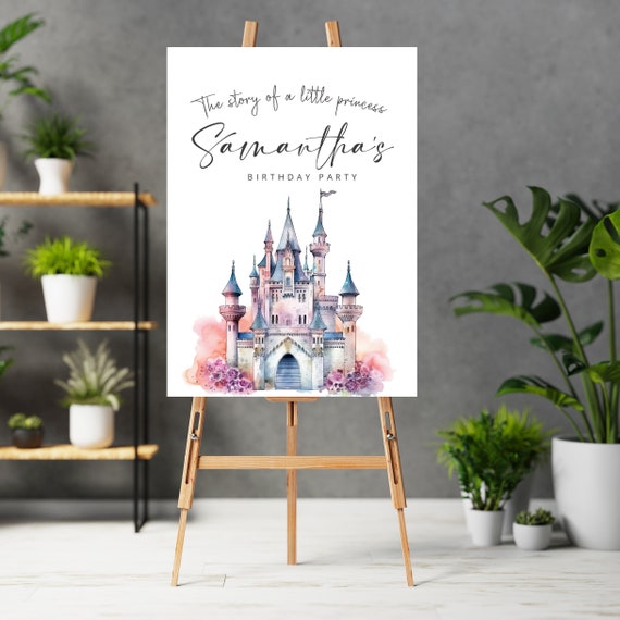 Editable Princess Castle Birthday Welcome Sign Template | Customizable Fairy Tale Party Décor | DIY Printable Signs Decor, Any Age Banner