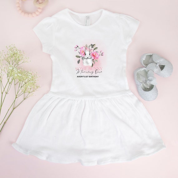 Birthday Bunny Ribbed Dress, First Birthday Custom Onesie, Floral Easter Party Tee, Custom Birthday Sweatshirt, Print and Digital, #EBB