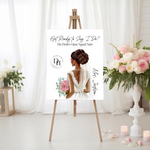 Afroamerikanisches Brautsuiten-Schild - Ankleidezimmer-Dekor - Braut- & Brautjungfergeschenk - Hochzeitstag-Schild - Machen Sie sich bereit, sagen Sie I Do