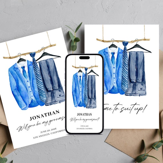 Groomsmen Proposal Invitation Template | Will You Be My Groomsman | Best Man Invitation | Will You Be My Best Man Card | Groomsman Proposal