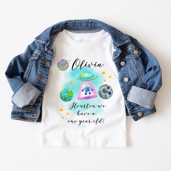 Space Alien Birthday Shirt, Turquoise Galaxy Birthday Party T- Shirt, Houston We Have a One Year Old Tee, Stars Birthday Sweatshirt, #SBT