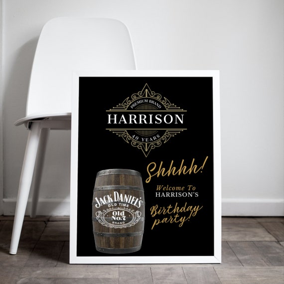 Whiskey and Cigar Birthday Welcome Sign, Men's Cigar Birthday Banner, Printable Cocktail Bar Signs, Cigar Menu, Instant Download