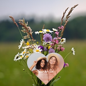Cadeau de douche nuptiale photo coeur - Cadeau personnalisé en papier de graine de fleur, cadeau de fête à planter, souvenir de douche de mariage respectueux de l'environnement