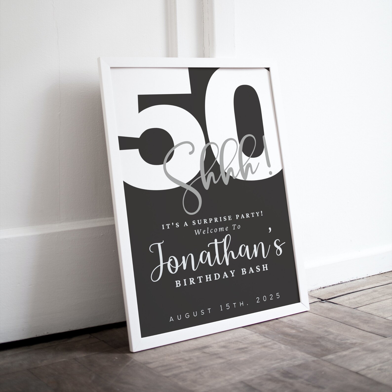 Surprose Signs Surprise Birthday Party Welcome Sign Template, Shhh... Its a Surprise ...