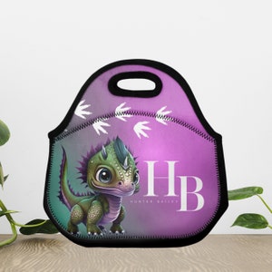 Personalized Insulated Lunch Bag for Kids, Dinosaur Theme, Back to School Lunch Tote, Custom Name Bag, #LNCH