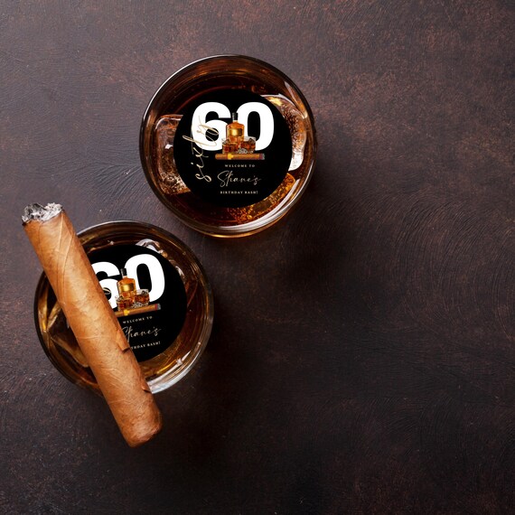 Personalized Edible Whiskey Birthday Topper | Custom Cocktail Wafer paper with Name & Age | Perfect for Whiskey Lovers and Parties