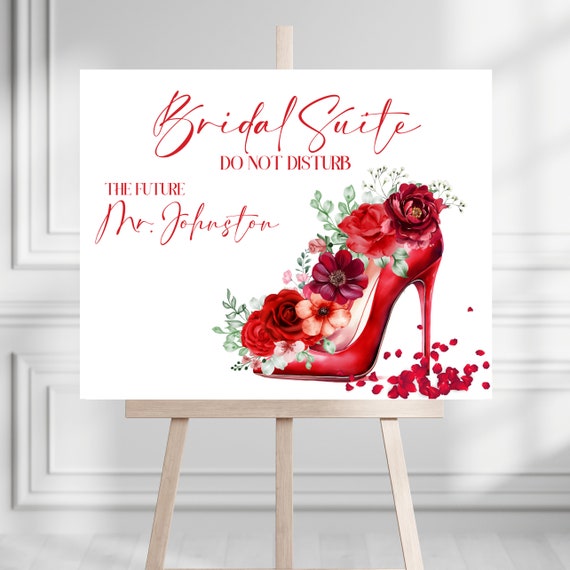 Customizable Bridal Suite Sign, The Bride & Her Tribe Getting Ready, Dressing Room Banner for Bridesmaid - Do Not Disturb Bride Suite Decor