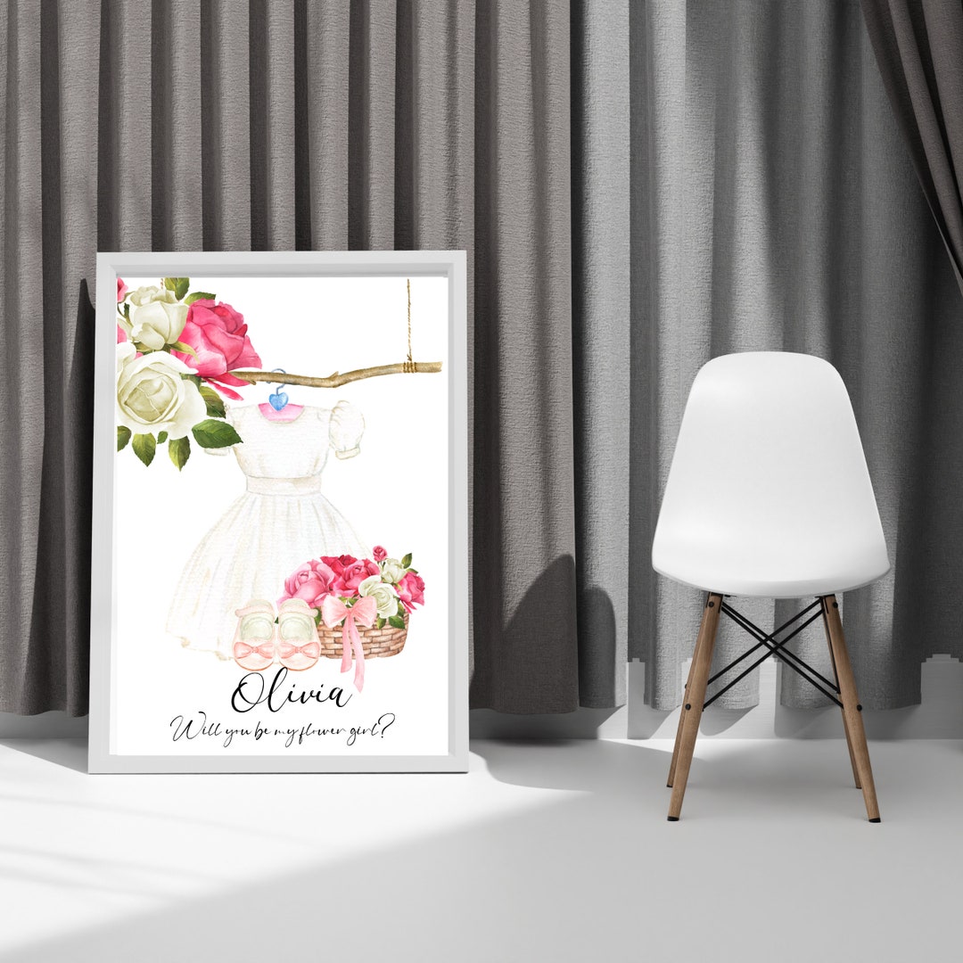 Flower Girl Proposal Sign Template, Will You Be My Flower Girl, Bridal