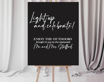 Letrero personalizado para bar de puros / Decoración para salón de puros de recién casados / Letrero de boda personalizado / Decoración única para recepción de boda, descarga instantánea