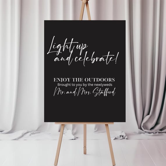 Personalized Cigar Bar Sign | Newlywed's Cigar Lounge Decor | Custom Wedding Sign | Unique Wedding Reception Decor, Instant Download
