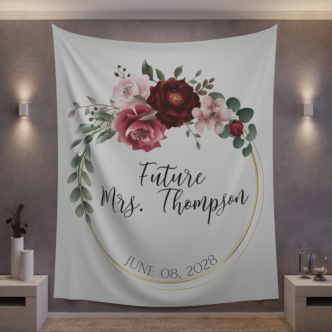 Personalized Bridal Shower Backdrop, Future Mrs. Wedding Banner, Custom ...