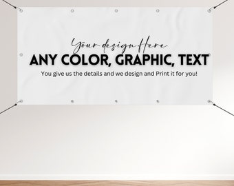 Custom Vinyl Banners - Business & Event Signage - Waterproof Durable - Personalized Print with Metal Grommets - Party Supplies Decoration