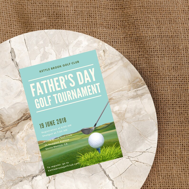 Father's Day Golf Tournament Invitation Golf Theme Etsy
