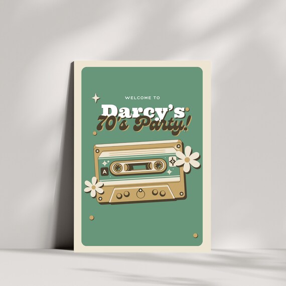 70's Retro Birthday Welcome Sign Template | Editable Printable Signs, 1970s Party Banner | 70's Themed Celebration, Back to the 70s