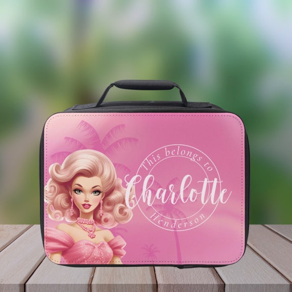 Personalized Insulated Lunch Bag for Girls, Pink Doll Theme, Back to School Lunch Tote, Custom Name Bag, #LNCH