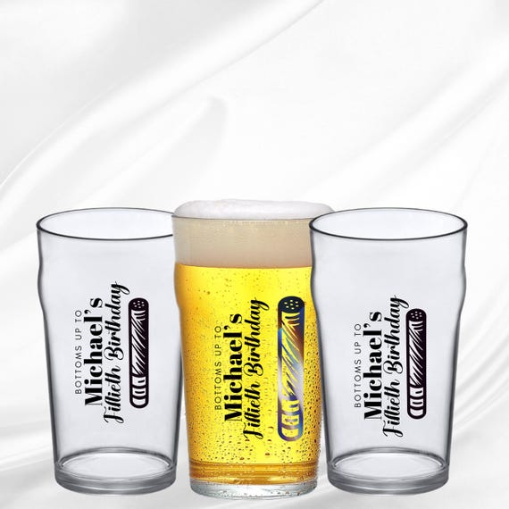 Personalized Beer and Cigar Pilsner Glass - Custom Wedding Keepsake, Birthday Gift for Him, Custom Beer Glass, Beer Lover Gift Ideas