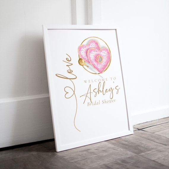 Editable Love Bridal Shower Welcome Sign Template | Wedding Love Banners | Personalized Bridal Shower Gathering Decor, Instant Download