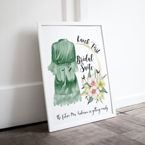 Bridal Suite Knock First Wedding Sign, The Bride is Getting Ready Banner, Brides Dressing Room Signs, Instant Download, #WBS