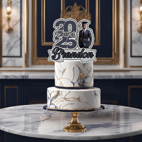 Custom Graduation Photo Cake Topper 3D | Personalized Graduation Cake Decoration | Graduation Party Editable Topper | Custom 3D Cake Decor