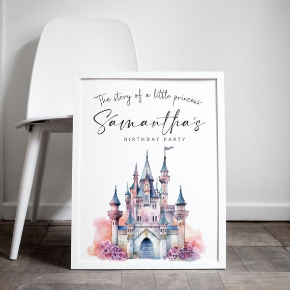Editable Princess Castle Birthday Welcome Sign Template | Customizable Fairy Tale Party Décor | DIY Printable Signs Decor, Any Age Banner