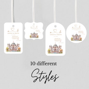 Fairytale Castle Wedding Printable Thank You Tag, Princess Wedding Tags Template, Happily Ever After Editable Party Favor, Print, Digital