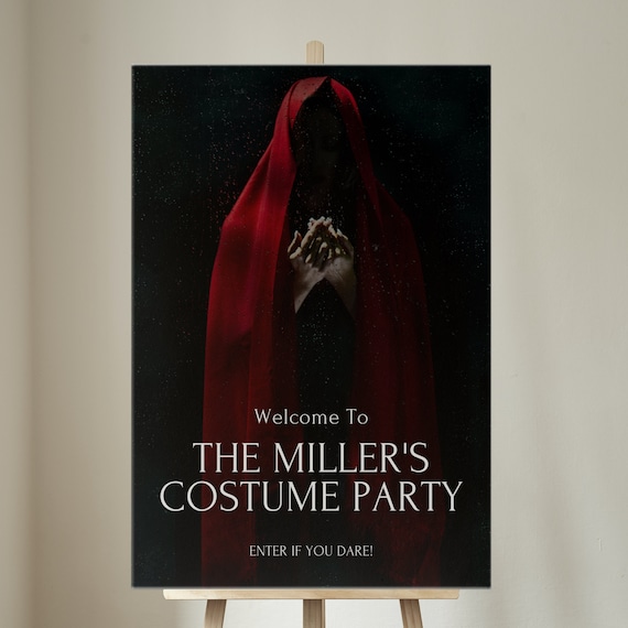 Spooky Halloween Welcome Sign, Editable Creepy Party Signs, Horror Banner, Scary Printable Banners Haunted House Celebration