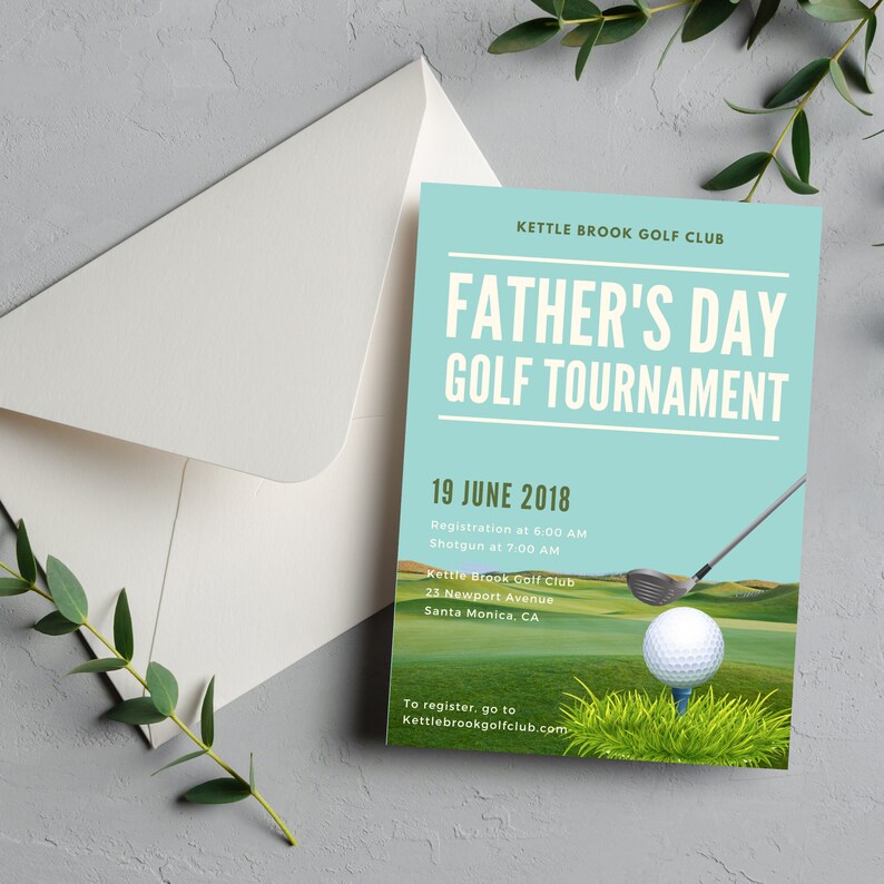 Father's Day Golf Tournament Invitation Golf Theme Etsy