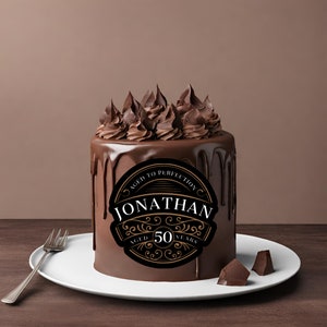 Custom Whiskey Cake Topper, Personalized, Edible, and Perfect for Birthdays! - Unique Decor for Whiskey Lovers, Customizable Cake Decoration