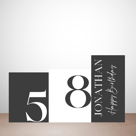 Custom Black and White Milestone Birthday Welcome Sign | Foam Board Party Sign | Modern Birthday Welcome Sign | Personalized Birthday Decor