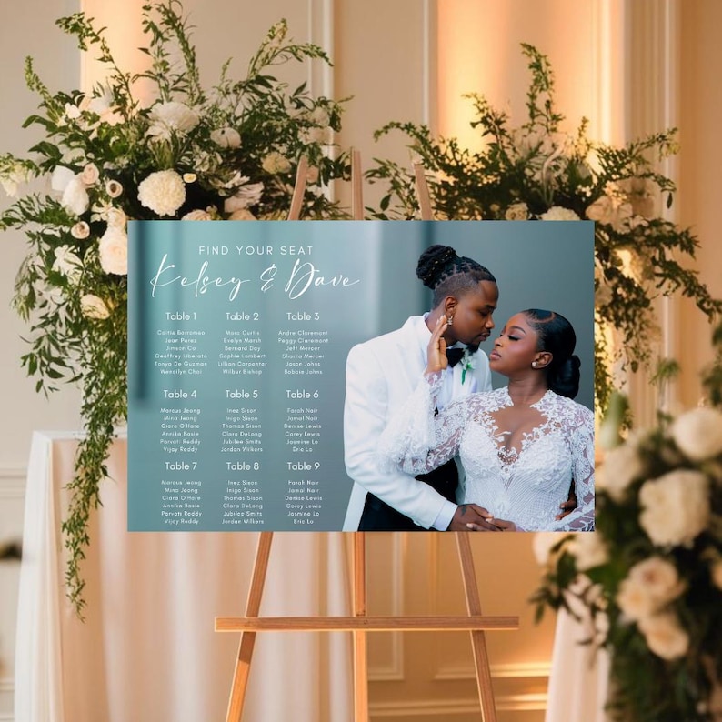 Custom Wedding Photo Seating Chart Sign –acrylic or Foam Board ...