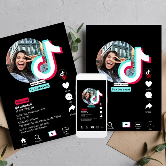 Social Media Birthday Invitation Template, Social Media Invitations, Party Printable, Custom Live Event Invites, Print and Digital
