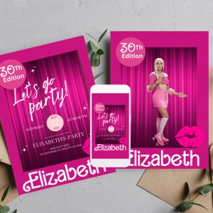 Birthday Doll Invitation Template, Doll Party Invitations, Doll Box with photo, Doll Box Party Invite, Personalized Invites,  #BRB